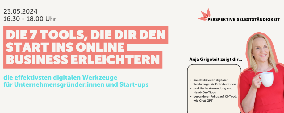 Abbildung Anja Grigoleit mit Veranstaltungsdatum und -titel