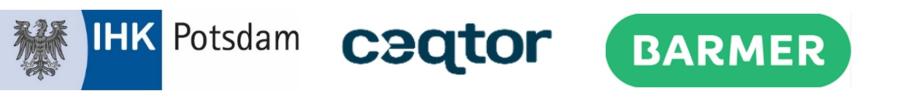Logo der IHK Potsdam, der Barmer und Ceqtor