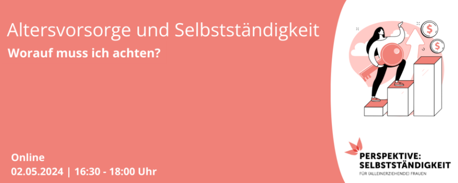 Flyer zur Veranstaltung "Altersvorsorge und Selbstständigkeit"