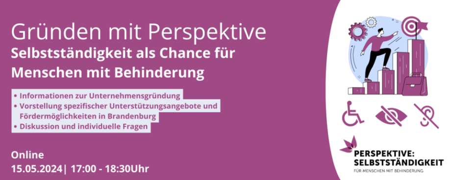 Flyer zur Veranstaltung "Selbstständigkeit als Chance für Menschen mit Behinderung"