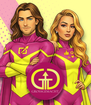 David Petters und Vanessa Benderdour als Comicfiguren