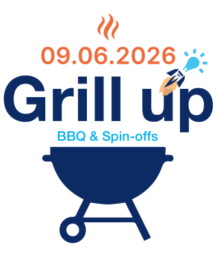 Piktogramm eines Grills sowie Titel und Veranstaltungsdatum