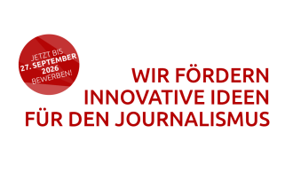 Bewerbungsaufruf in roter Schrift auf weißem Hintergrund