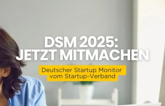 Mitmach-Aufruf sowie Laptop und Mensch im Hintergrund
