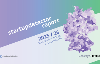 Titelblatt des startupdetector reports 2025/26