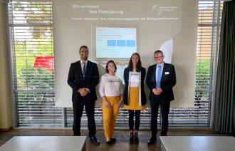 T. Solich (Berliner Volksbank), Stephanie Voss & Jessica Heitepriem (Mr & Mrs klitzeklein), K. Kolbe (Bürgschaftsbank Brandenburg)