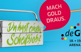 Titelbild zur Messe deGUT - Deutsche Gründer- und Unternehmertage am 18. und 19. Oktober 2019 in der ARENA Berlin. Das Gründerforum Potsdam ist vor Ort mit verschiedenen Ständen und Vorträgen.