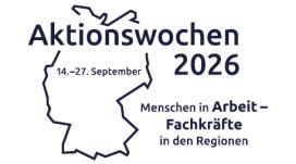 Logo der bundesweiten Aktionswoche Menschen in Arbeit - Fachkräfte für die Region