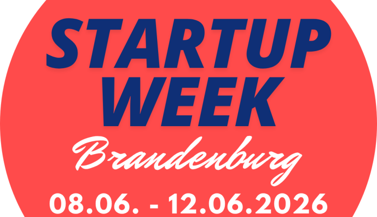 Roter Kreis mit Titel, Datum und URL der Veranstaltung