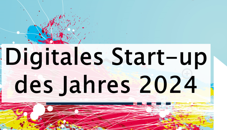 Name des Wettbewerbs auf buntem Hintergrund