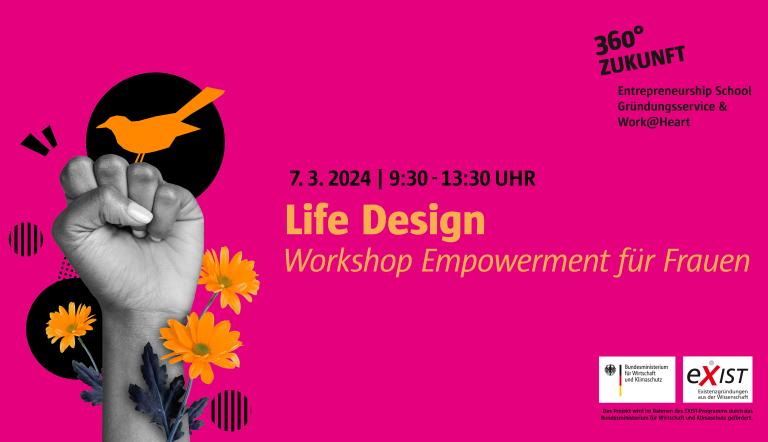 Pinker Veranstaltungsflyer