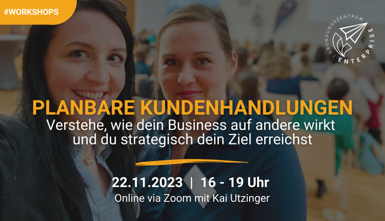 2 Frauen sowie Veranstaltungsdatum und -titel