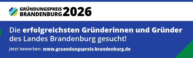 Blauer Flyer mit Name des Wettbewerbs