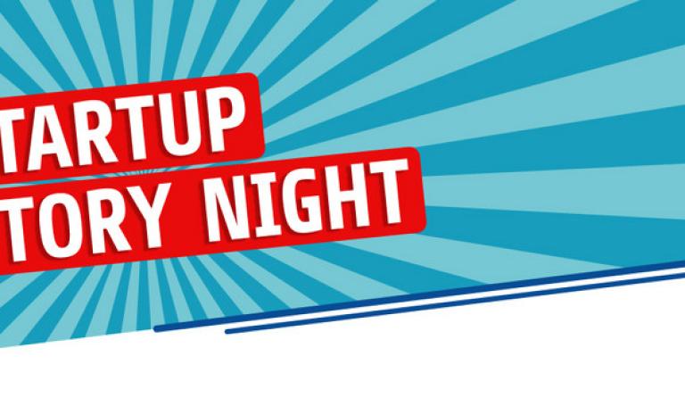 Titel der Veranstaltung auf blauem Hintergrund